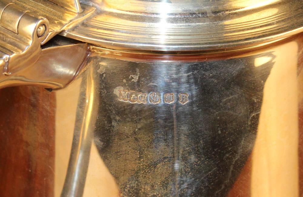A Large Scottish Silver Tankard: A Reproduction of Charles II Tankard, - Image 3 of 4