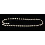 A Sterling Silver Puff Gucci Link Chain Necklace stamped 925, 24½" (62 cm) in length [Approx. 85.