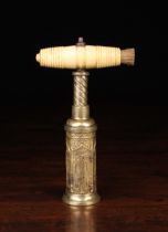 A Fine Double-action Brass Framed 'Gothic Window' Corkscrew of a design by Thomason,
