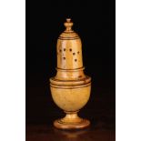 A Turned Boxwood Muffineer Circa 1820, fine colour & patination, 5½" (14 cm) in height.