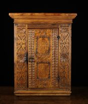 A Small 18th/19th Century Pitch Pine Alpine Cabinet.