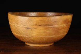 A Large 19th Century Attractively figured Elm Kitchen or Dairy Bowl,