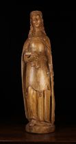 A 16th Century Lower Rheinish Oak Carving of Female Saint; possibly St.