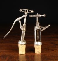 Two French Late 19th Century Framed Corkscrews: One a "PRESTO" Paris lever corkscrew,