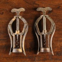Two 19th Century "A1" Double Lever Patent Corkscrews by James Heeley & Sons, Birmingham,