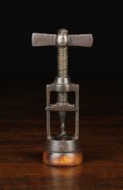 A Heavy Iron & Wood Framed Corkscrew, Italian Circa 1890,