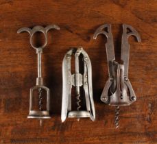 Three Framed Corkscrews: A French Double Lever Corkscrew by Henri Paraf, patent granted March 1927.