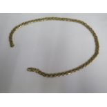 A 9ct yellow gold necklace - Length 43cm, approx weight 24.3 grams - good condition