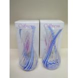 A pair of Caithness spiral glass vases - Height 25cm - both boxed