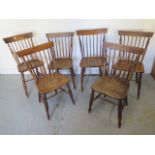 A harlequin set of six 19th century ash and elm Windsor chairs - in good condition