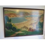 A British Railways framed poster Glorious Devon with O.C.S. label verso dated 5/9 1952 C/O Station