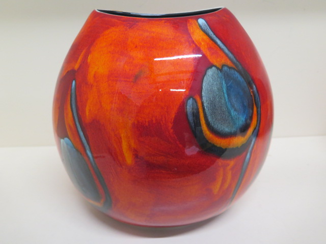 A Poole Peacock vase - Height 26cm - good condition - Image 2 of 3