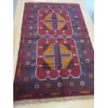 A hand knotted woollen Maimana Kilim runner - 136cm x 86cm