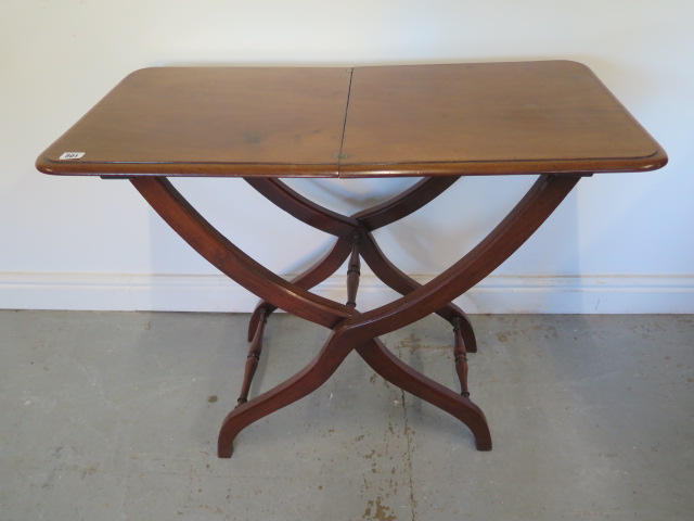 A 19th century mahogany coaching table - Height 72cm x 90cm x 46cm - good colour, has securing - Image 2 of 2