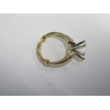 A 14ct yellow gold ring shank size K with spacer - approx weight 5.6 grams