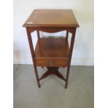 A 19th century mahogany washstand/side table with a drawer - Height 77cm x 35cm x 35cm