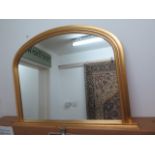 A modern gilt over mantle mirror - 74cm x 97cm