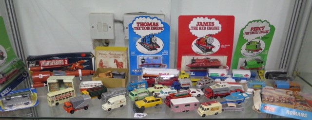 A collection of Diecast and other vehicles including Lesney, Thomas The Tank and some Airfix Romans
