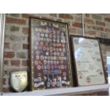 Two framed pub memorabilia posters and a signed Keith Fletcher, Essex County Cricket Club shield