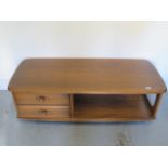 An Ercol two drawer Minerva coffee table, Lucian Ercolaini - Height 40cm x 124cm x 53cm - in good