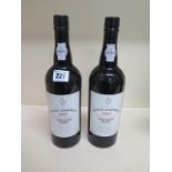 Two bottles of Gould Campbells 1997 bicentenary vintage port both seals good