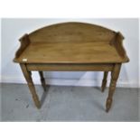 A Victorian waxed pine washstand on turned legs with good colour - Height 92cm x 98cm x 40cm