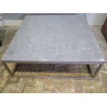 A modern designer marble top coffee table - Height 34cm x 100cm x 100cm