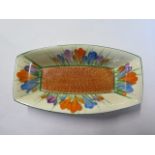 A Clarice Cliff Crocus pin dish - Length 15cm - in good condition