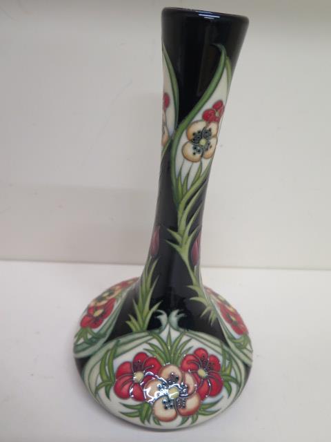 A Moorcroft Rachel Bishop single stem vase - Height 24cm - in good condition