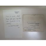 A signed letter from Winston Churchill to Dr Wm Allison Drake thanking him for a birthday present