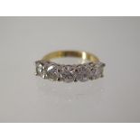 An 18ct yellow gold five stone diamond ring, each diamond approx 0.45ct, approx weight 5.8 grams -