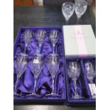 Two boxed sets of Edinburgh Crystal wine glasses (6+2) and a pair of Stuart Crystal glasses, all