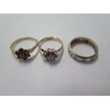 Three 9ct gold rings sizes J, L/M, M - approx total weight 6.3 grams