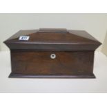 A 19th century rosewood sarcophagus shaped box - Height 17cm x 34cm x 19cm