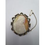 A gilt mounted cameo of Christ 5 1/2cm x 5cm - generally good condition
