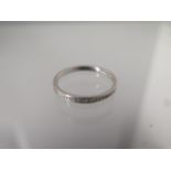 A 950 platinum diamond half eternity ring size O - approx weight 2.1 grams - some usage marks,