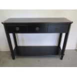 A Laura Ashley Henshaw black three drawer console/side table - Height 81cm x 110cm x 35cm - RRP £575