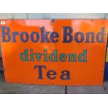 A Brooke Bond Dividend Tea enamel sign - 51cm x 76cm - reasonably good