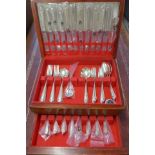 A canteen of plated cutlery Holmes and Edwards - 12 setting, one knife missing