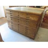 An oak Staverton two section ten drawer plan/map/chart chest