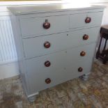 A Georgian pine chest of drawers painted in Farrow & Ball Width 95cm x Height 104cm x Depth 50cm