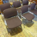 A set of six JSC Castelli stacking 1970's chairs by Giancarlo Piretti - Height 77cm