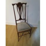 A pretty inlaid Edwardian side chair