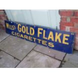 A Wills Gold Flake Cigarettes enamel sign - 38cm x 182cm - reasonably good, some chipping