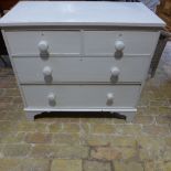 A 19th century painted pine four drawer chest - Height 85cm x Width 94cm x 47cm