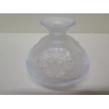 A Lalique glass scent bottle - Height 8cm - in good condition, etched mark to base