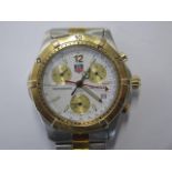 A Tag Heuer Professional Zoom CK1121 2 tone stainless steel gold plated Quartz Chronograph