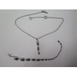 A Ghost 925 silver 20cm bracelet and a pendant and necklace - total weight approx 64 grams