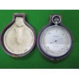 A compensated pocket barometer with rotating outer dial, the dial signed W E Pain & Sons Cambridge -