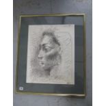 Picasso Limited Edition lithograph 129/200 woman's head in profile Jacqueline Dino de Biasi